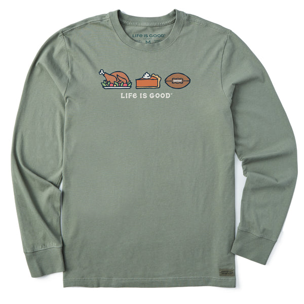 life is good Men's Thanksgiving Trio Long Sleeve Crusher Tee