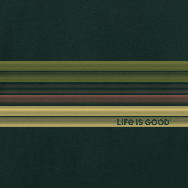 Life Is Good Men's Three Striped Block Good Vibes Fleece Zip Hoodie
