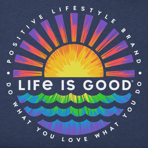 Life Is Good Men's Tie Dye Sunset Burst Short Sleeve Tee