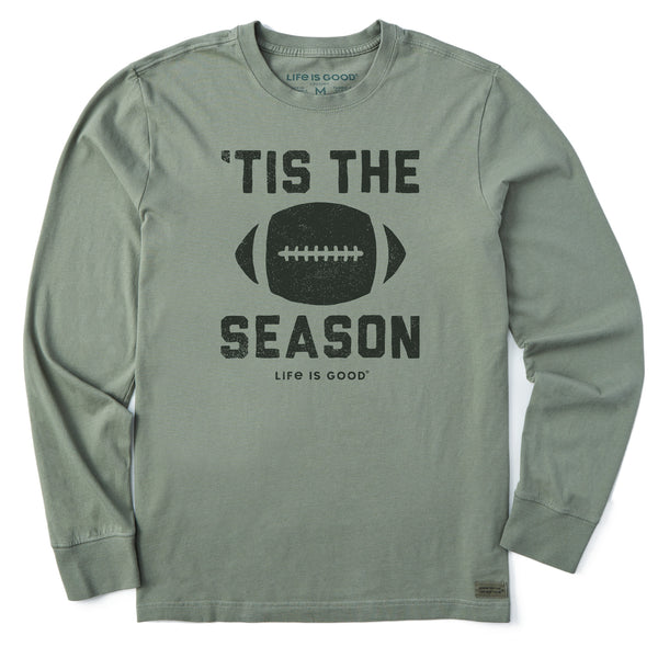 life is good Men's Tis The Football Season Long Sleeve Crusher Tee