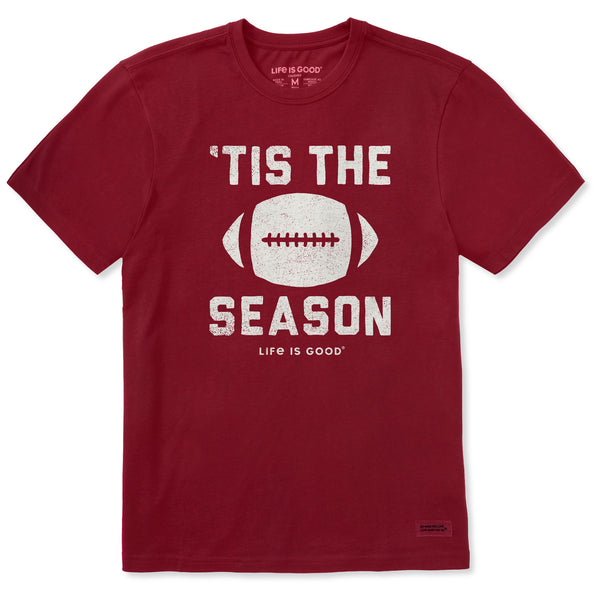 Life Is Good Men's Tis The Football Season Short Sleeve Crusher Tee