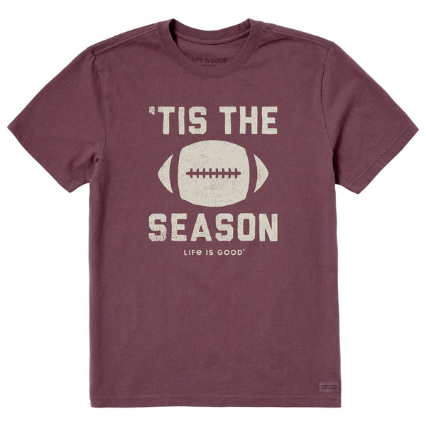 life is good Men's Tis The Football Season Short Sleeve Crusher Tee