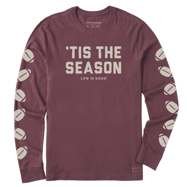 life is good Men's 'Tis the Season Football Long Sleeve Crusher Tee