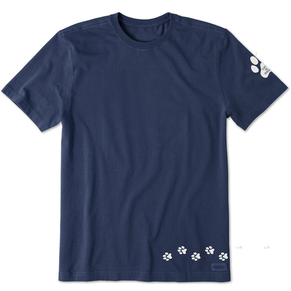 life is good Men's Walking Paws Short Sleeve Crusher Tee