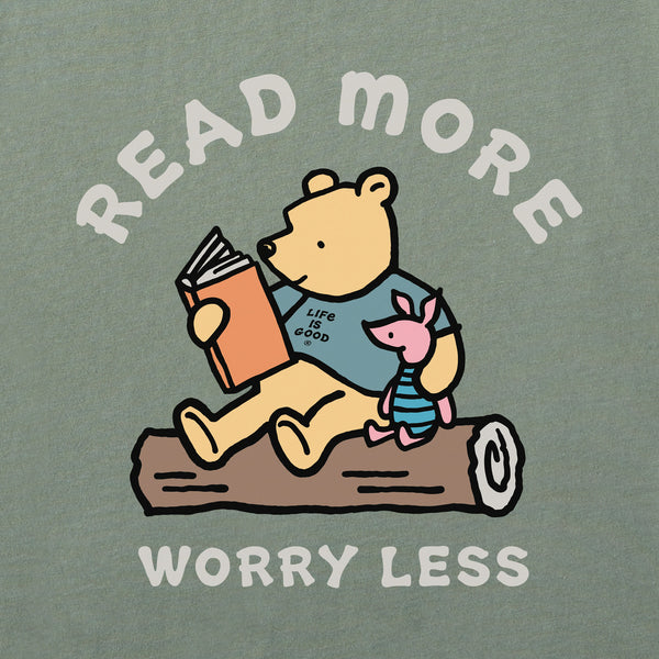 Life Is Good Men's Winnie Read More Worry Less Short Sleeve Tee