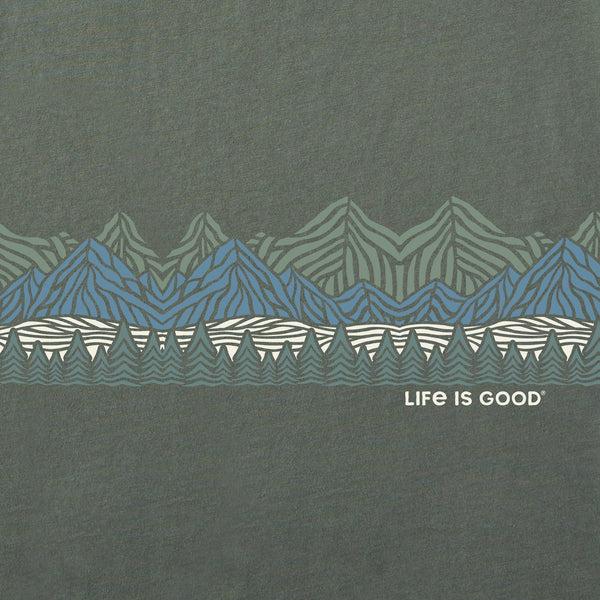 Life Is Good Men's Woodblock Mountain Scene Crusher-FLEX Crew