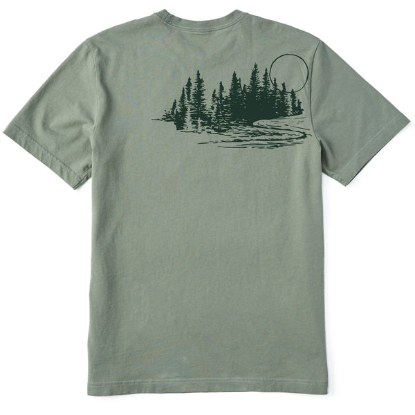 Life Is Good Men's Woodsy River Vista Short Sleeve Crusher Tee