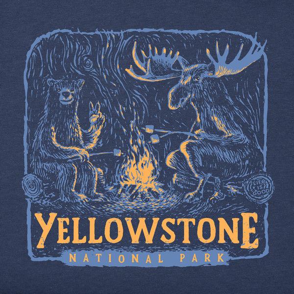 Life Is Good Men's Yellowstone Bear And Moose Camp Scene Short Sleeve Crusher Tee