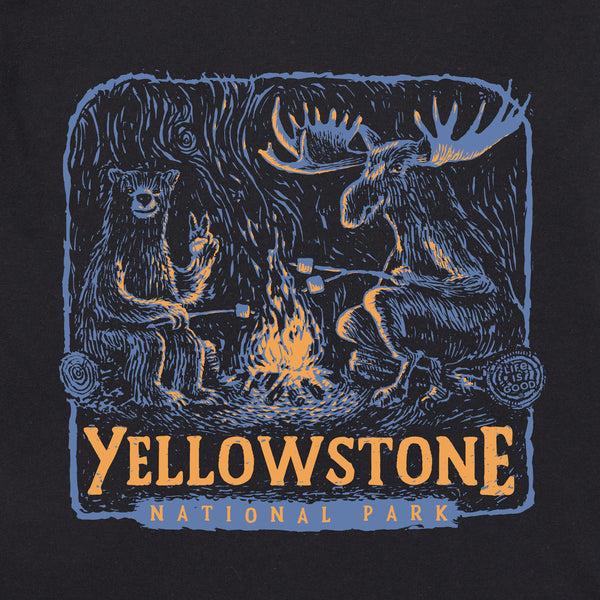 Life Is Good Men's Yellowstone Bear And Moose Camp Scene Short Sleeve Crusher Tee