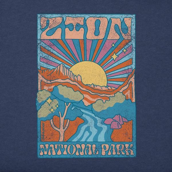Life Is Good Men's Zion National Park Psychedelic Scene Short Sleeve Crusher Tee