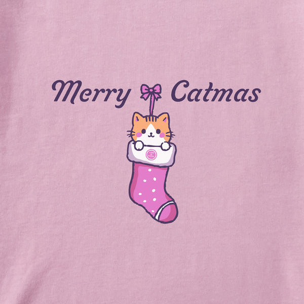 Life Is Good Merry Catmas Stocking Long Sleeve Toddler Crusher Tee