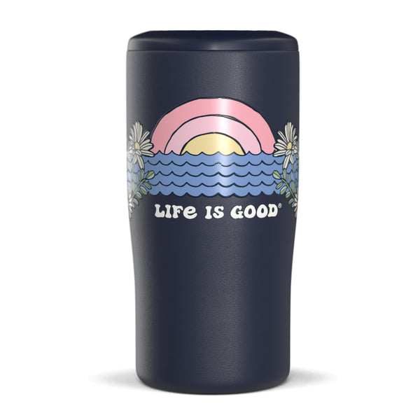 life is good Sunset Daisies 4-in-1 Stainless Steel Can Cooler
