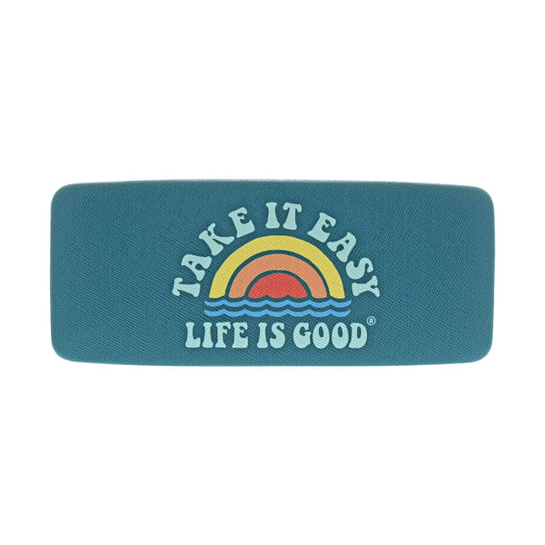 life is good Take It Easy Rainbow Waves Sunglass Case