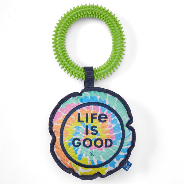 life is good Tie Dye Coin Jumbo Oxford and Spike Dog Toy
