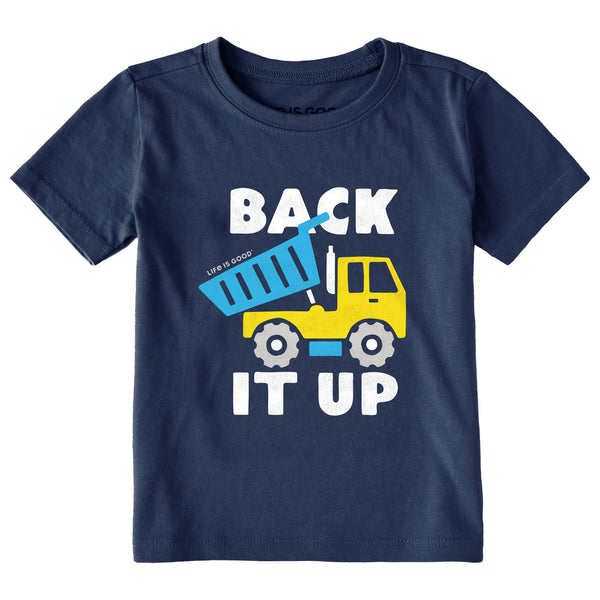 life is good Toddler Back it Up Dump Truck Short Sleeve Crusher Tee