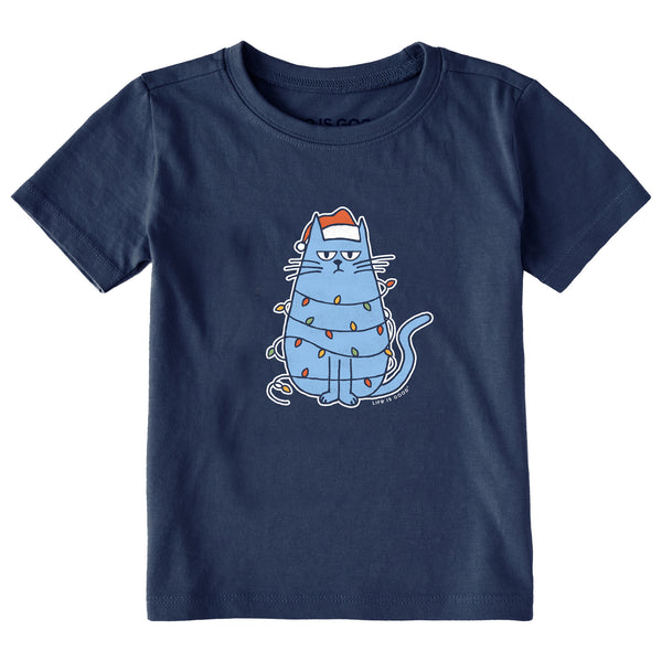 life is good Toddler Bored Christmas Cat Short Sleeve Crusher Tee