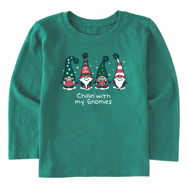 life is good Toddler Chillin' with my Gnomies Fam Long Sleeve Crusher Tee