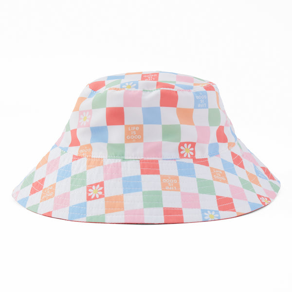 life is good Toddler Daisy Checkerboard Pattern Made in the Shade Bucket Hat