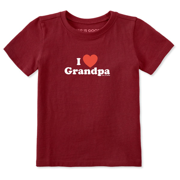 life is good Toddler I Heart Grandpa Short Sleeve Crusher Tee