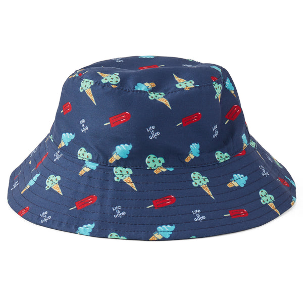 life is good Toddler Ice Cream Pattern Made in the Shade Bucket Hat