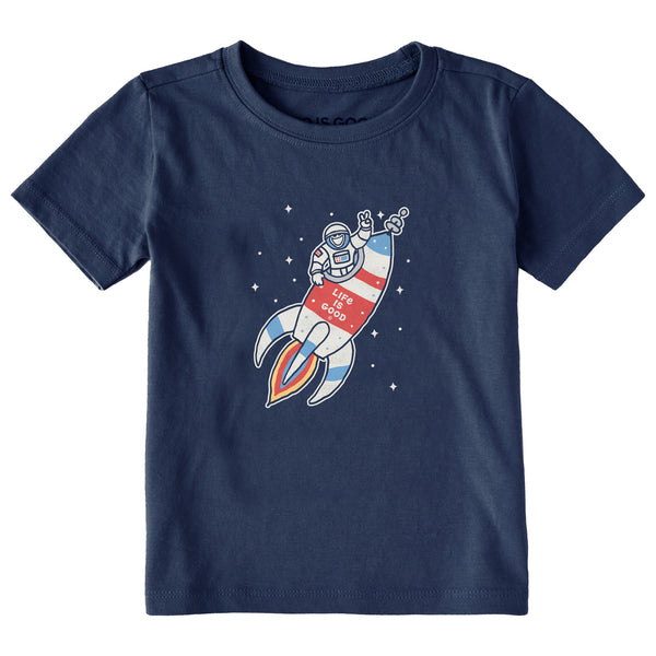 Life Is Good Toddler Jake Rocket Ship Short Sleeve Crusher Tee
