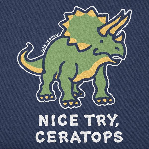 Life Is Good Toddler Nice Try Ceratops Short Sleeve Crusher Tee