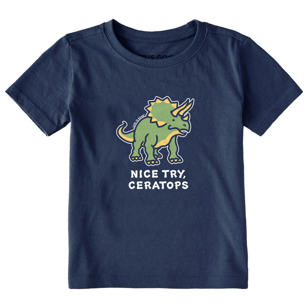 life is good Toddler Nice Try Ceratops Short Sleeve Crusher Tee