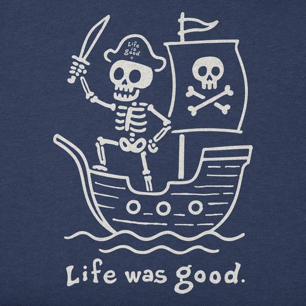 Life Is Good Toddler Pirate Skeleton Short Sleeve Crusher Tee