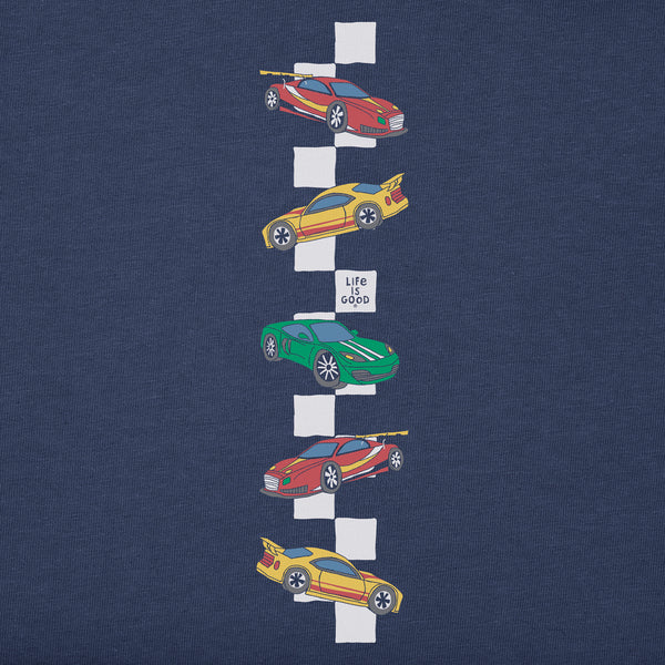 Life Is Good Toddler Race Cars Long Sleeve Crusher Tee