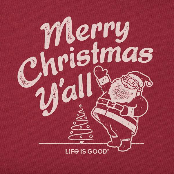 Life Is Good Toddler Santa Merry Christmas Y'all Long Sleeve Crusher Tee