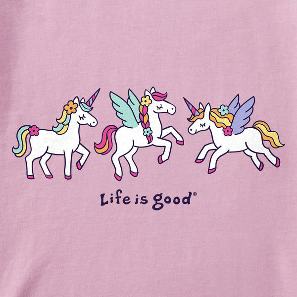 Life Is Good Toddler Unicorn Trio Short Sleeve Crusher Tee