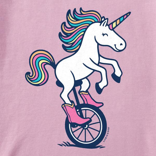 Life Is Good Toddler Unicycle Unicorn Short Sleeve Crusher Tee