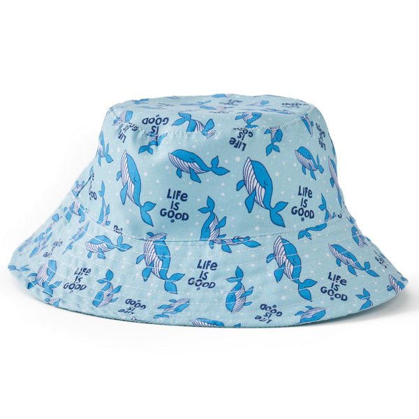 life is good Toddler Whale Pattern Made in the Shade Bucket Hat