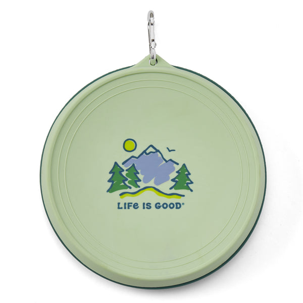 Life Is Good Vintage Mountains Silicone Travel Bowl With Lid