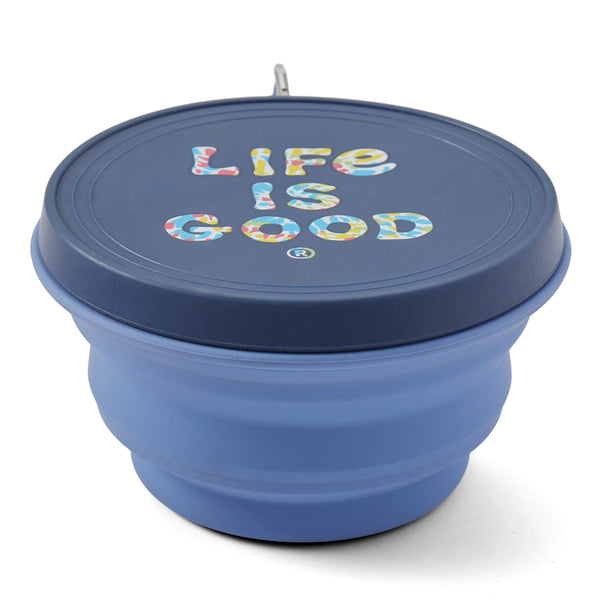 Life Is Good Vintage Stack Silicone Travel Bowl With Lid