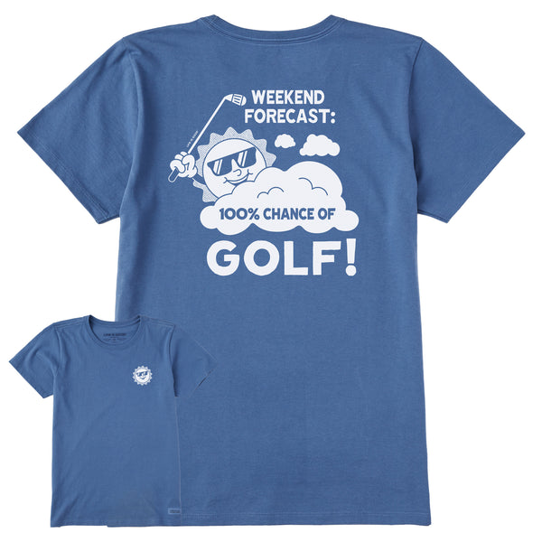 Life Is Good Women's 100% Chance Of Golf Short Sleeve Tee