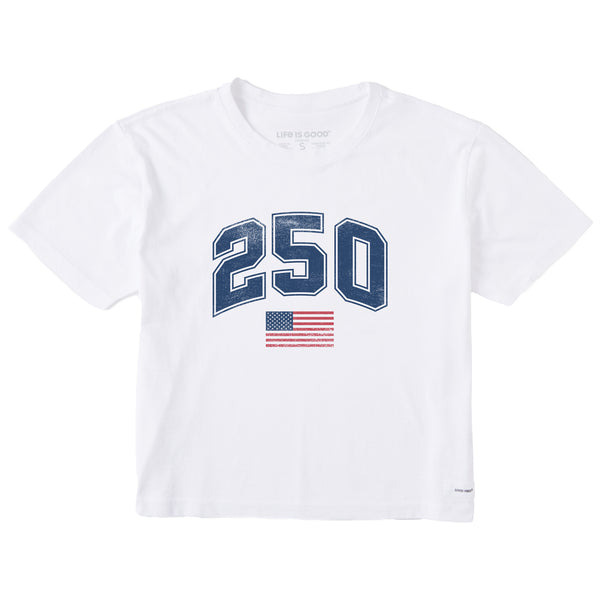 life is good Women's 250 USA Short Sleeve Crusher Boxy Tee