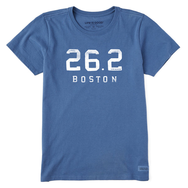 Life Is Good Women's 26.2 Weathered Block Short Sleeve Tee