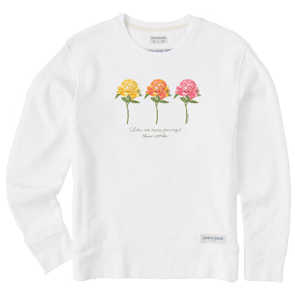 life is good Women's 3 Botanical Peonies Simply True Crew