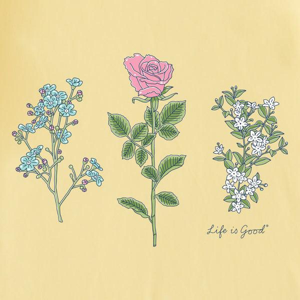 Life Is Good Women's 3 Botanical Rose Jasmine Short Sleeve Crusher Tee
