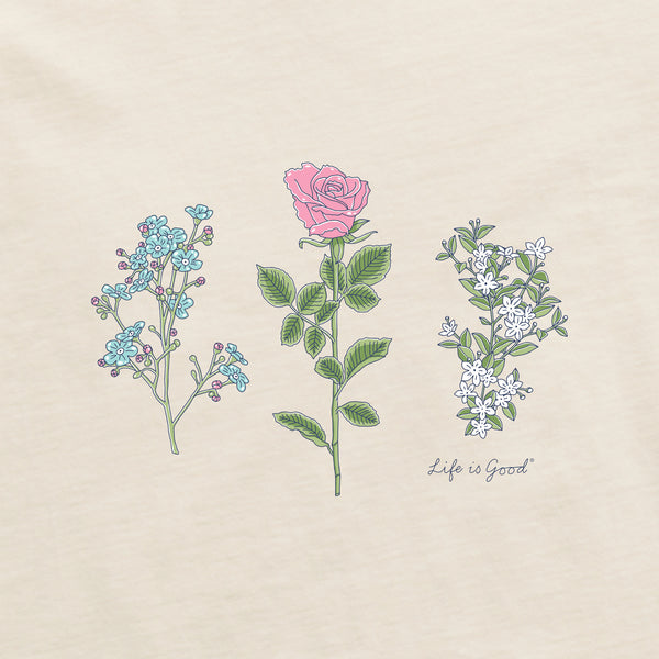 Life Is Good Women's 3 Botanical Rose Jasmine Simply True Fleece Crew