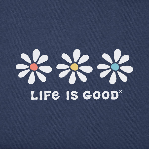 Life Is Good Women's 3 Daisies Long Sleeve Crusher Tee