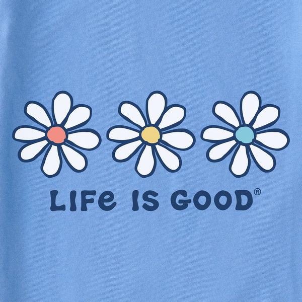 Life Is Good Women's 3 Daisies Long Sleeve Crusher Tee