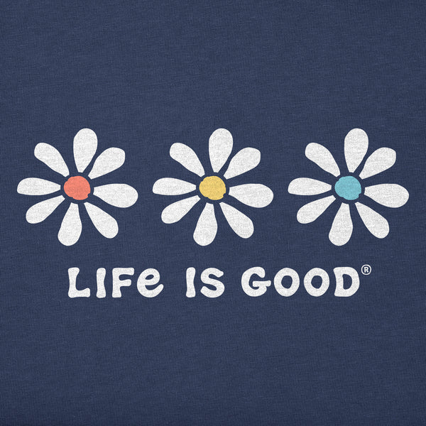 Life Is Good Women's 3 Daisies Short Sleeve Crusher Boxy Tee