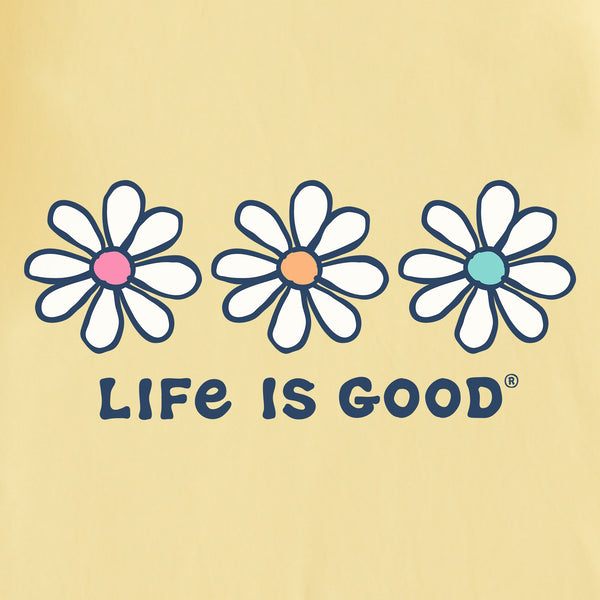 Life Is Good Women's 3 Daisies Short Sleeve Crusher Tee
