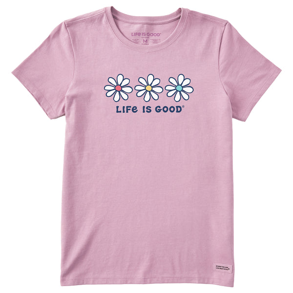 Life Is Good Women's 3 Daisies Short Sleeve Crusher Tee