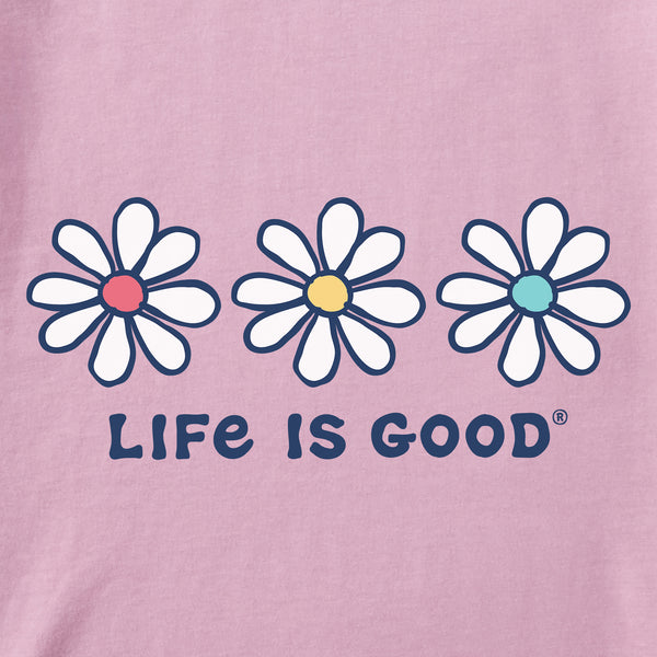 Life Is Good Women's 3 Daisies Short Sleeve Crusher Tee