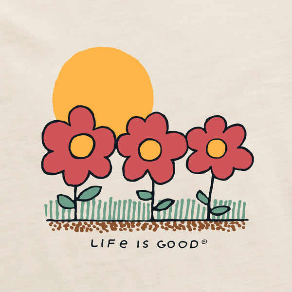 Life Is Good Women's 3 Flowers Simply True Fleece Crew