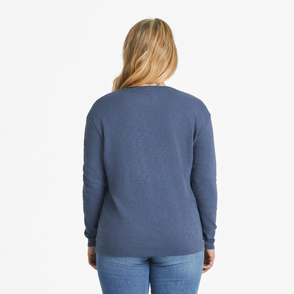 Life Is Good Women's 3 Genuine Tulips Relaxed Fit Long Sleeve Slub Tee