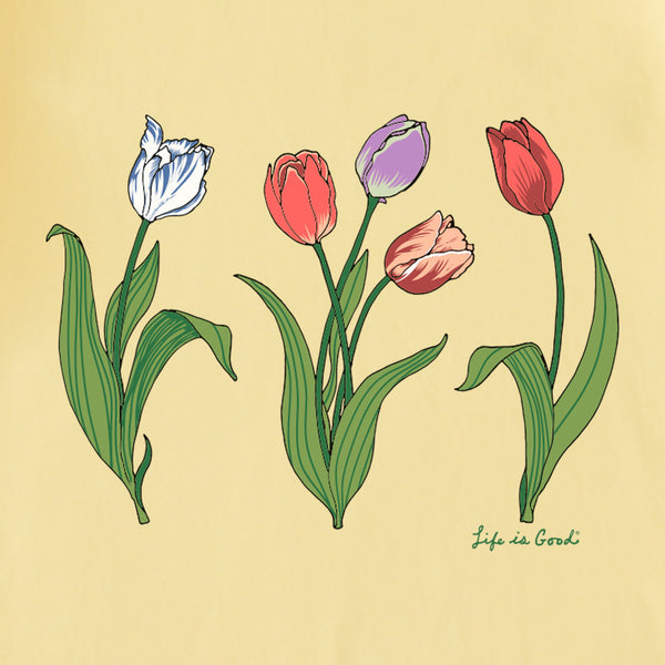 Life Is Good Women's 3 Genuine Tulips Short Sleeve Crusher Tee